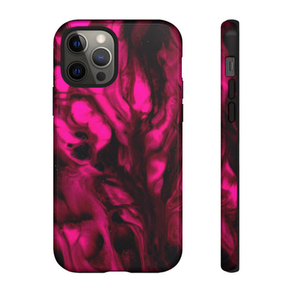 Bright Pink Ink Art iPhone Case (Protective) iPhone 12 Pro Glossy Phone Case