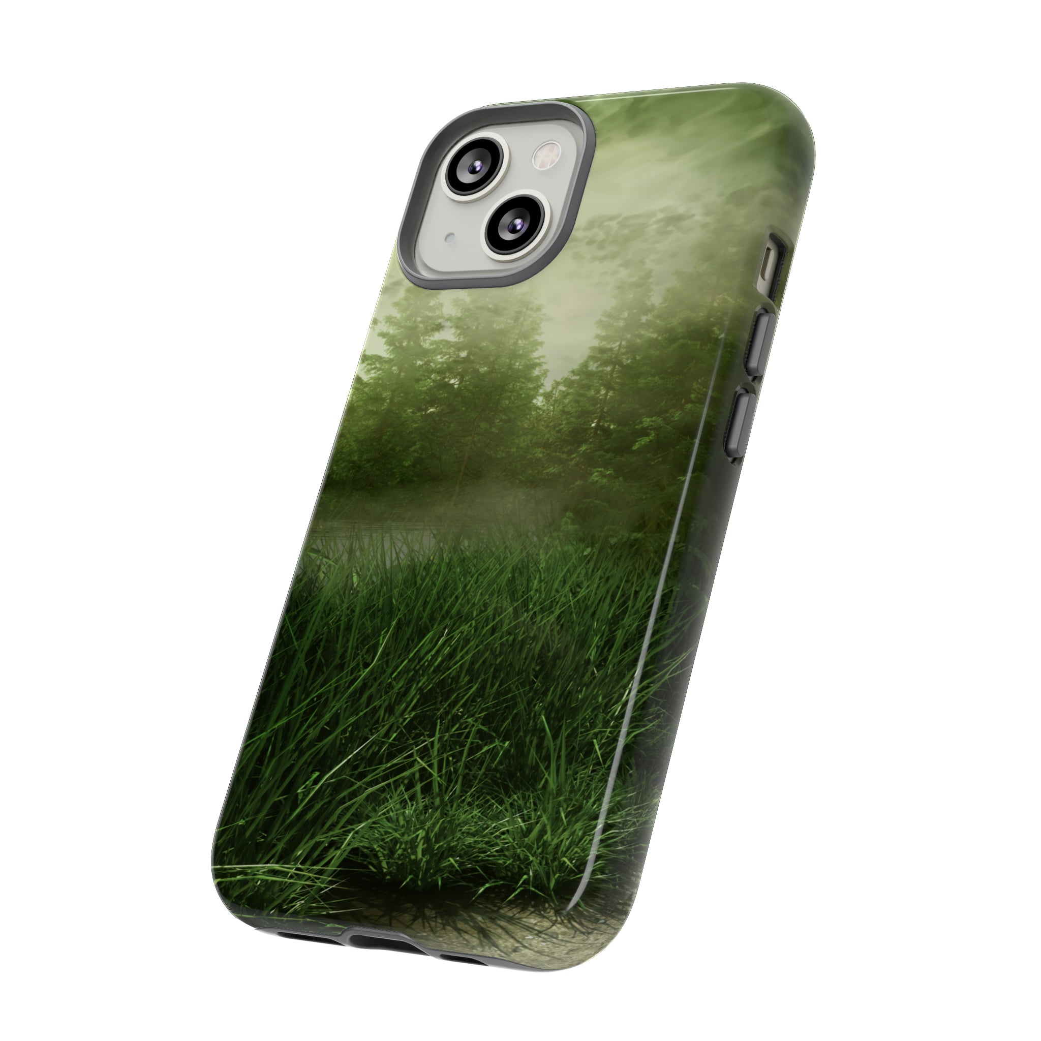 Foggy Green Landscape - Protective Phone Case