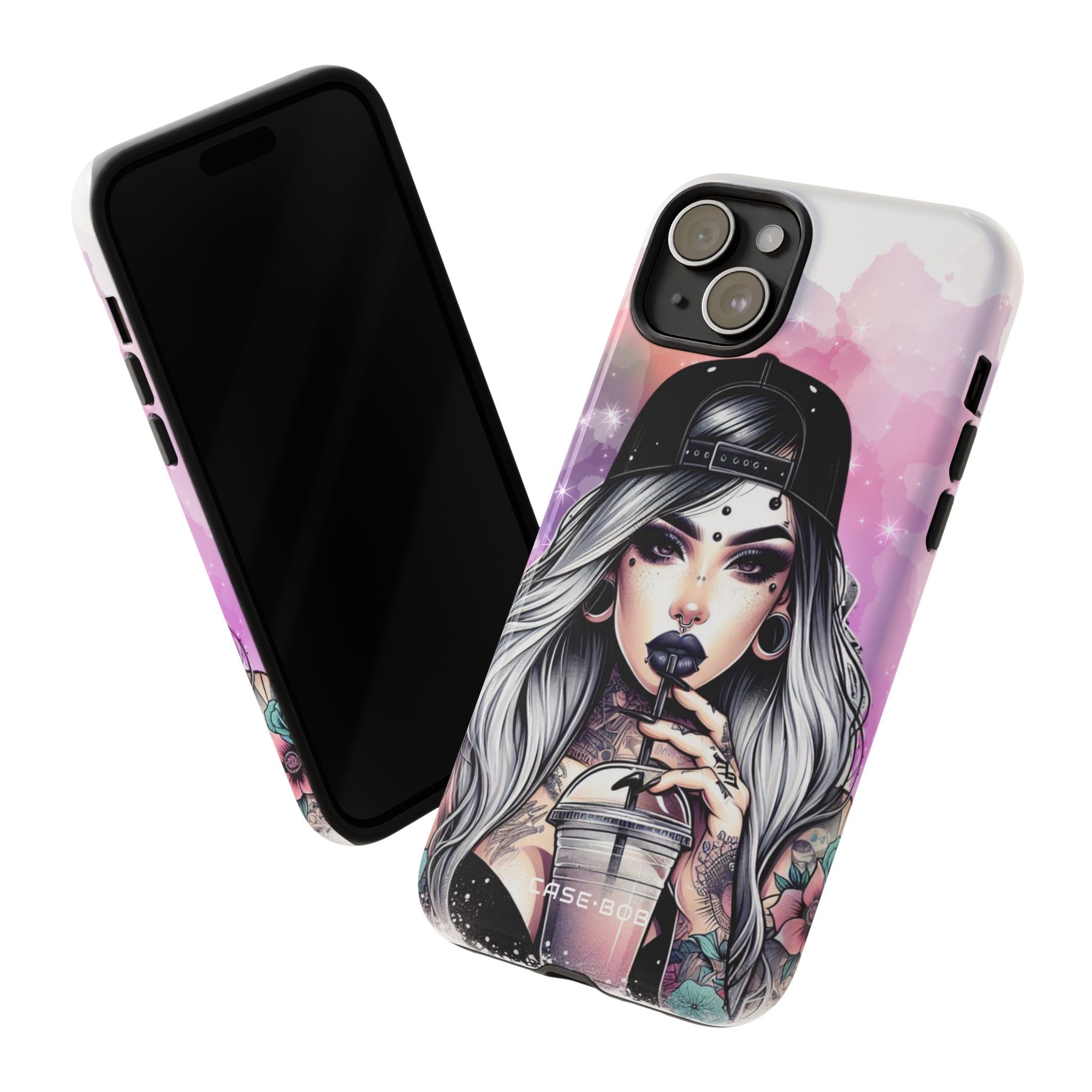 Silver Sip Nebula iPhone 15 Plus Case - Tough