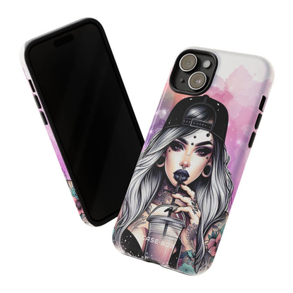 Silver Sip Nebula iPhone 15 Plus Case - Tough