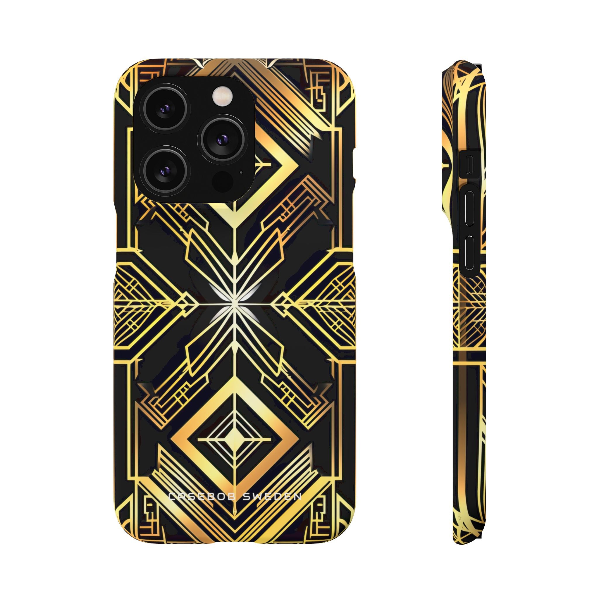 Golden Geometric Opulence iPhone 14 - Slim Phone Case