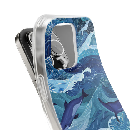 Dolphin Waves iPhone 16 Pro Max Case - Soft