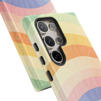Pastel Rainbow Bands Samsung S24 Ultra Case - Tough