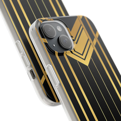 "Golden Art Deco Symmetry in Geometric Elegance" iPhone 15 - Flexi Phone Case