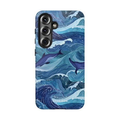 Dolphin Waves Samsung S25 Case - Tough
