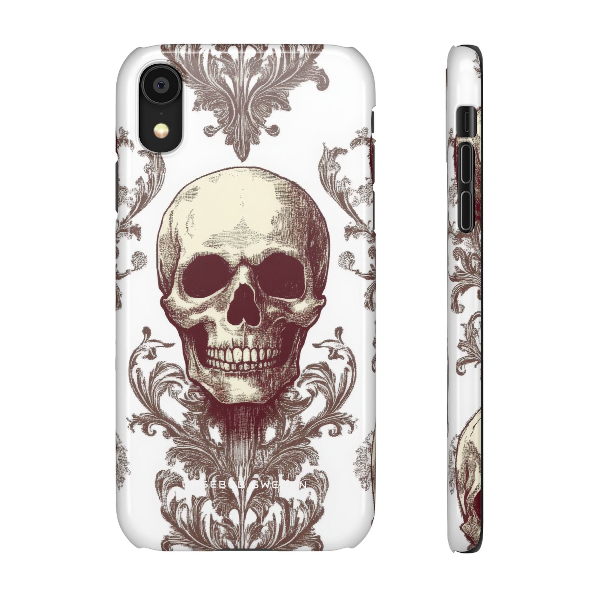 Gothic Skulls and Ornate Foliage  iPhone X - Slim Phone Case