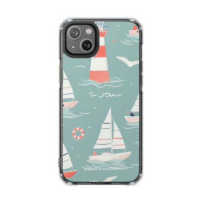 Lighthouse Nautical Charm - Clear Impact iPhone 14 Phone Case