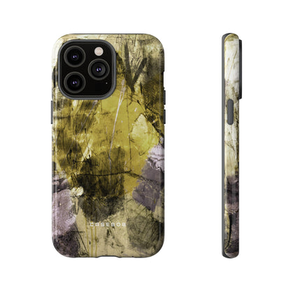 Yellow Grunge Art Phone Case - Protective Phone Case