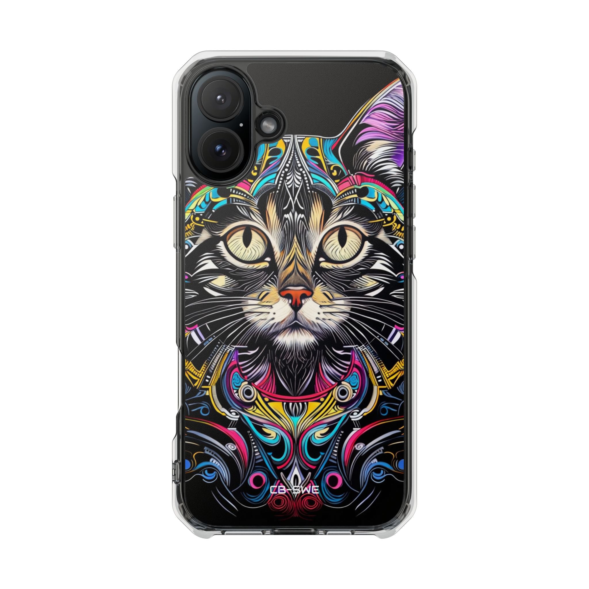 Psychedelic Cat Mirage iPhone Case - Impact