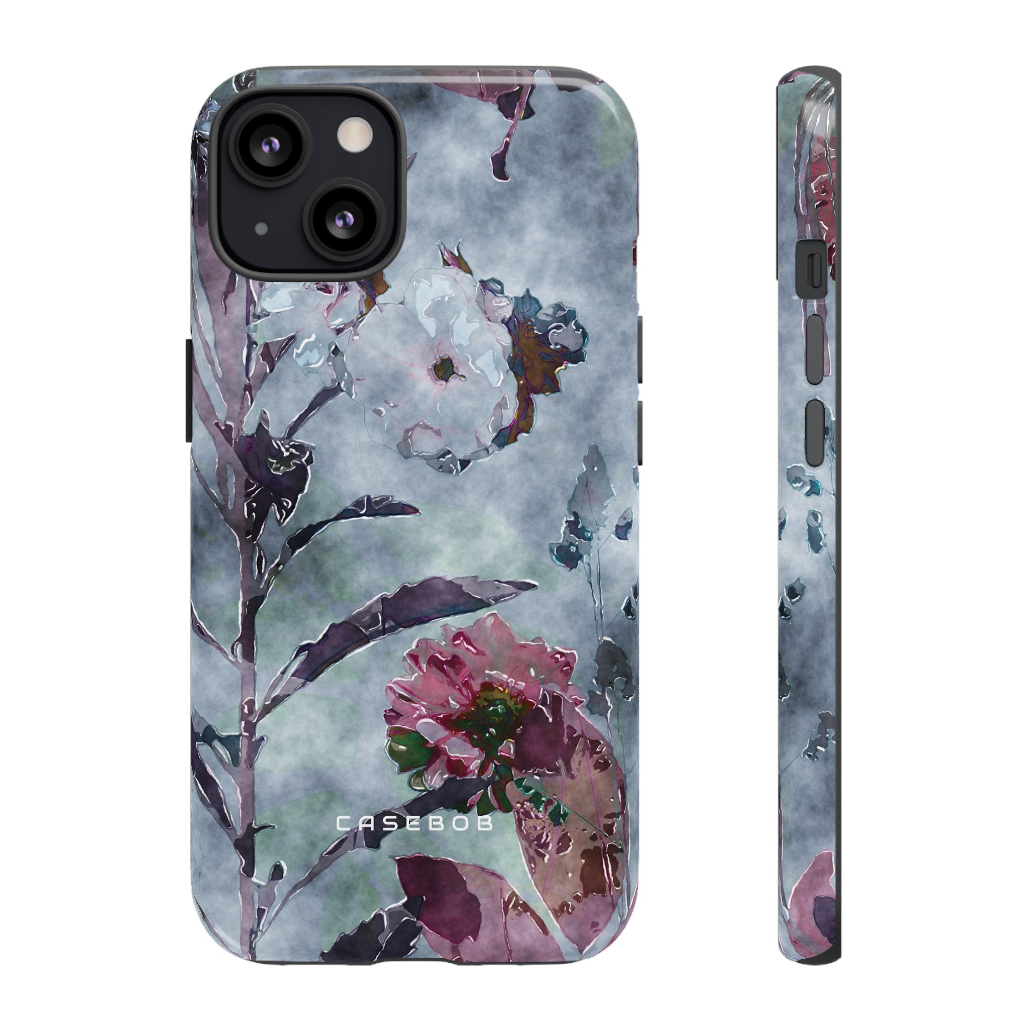 Monochrome Roses, Peonies & Asters - Protective Phone Case