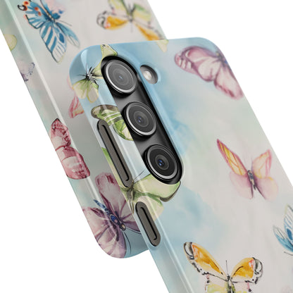 Watercolor Butterfly Bliss - Slim Samsung S23 Phone Case