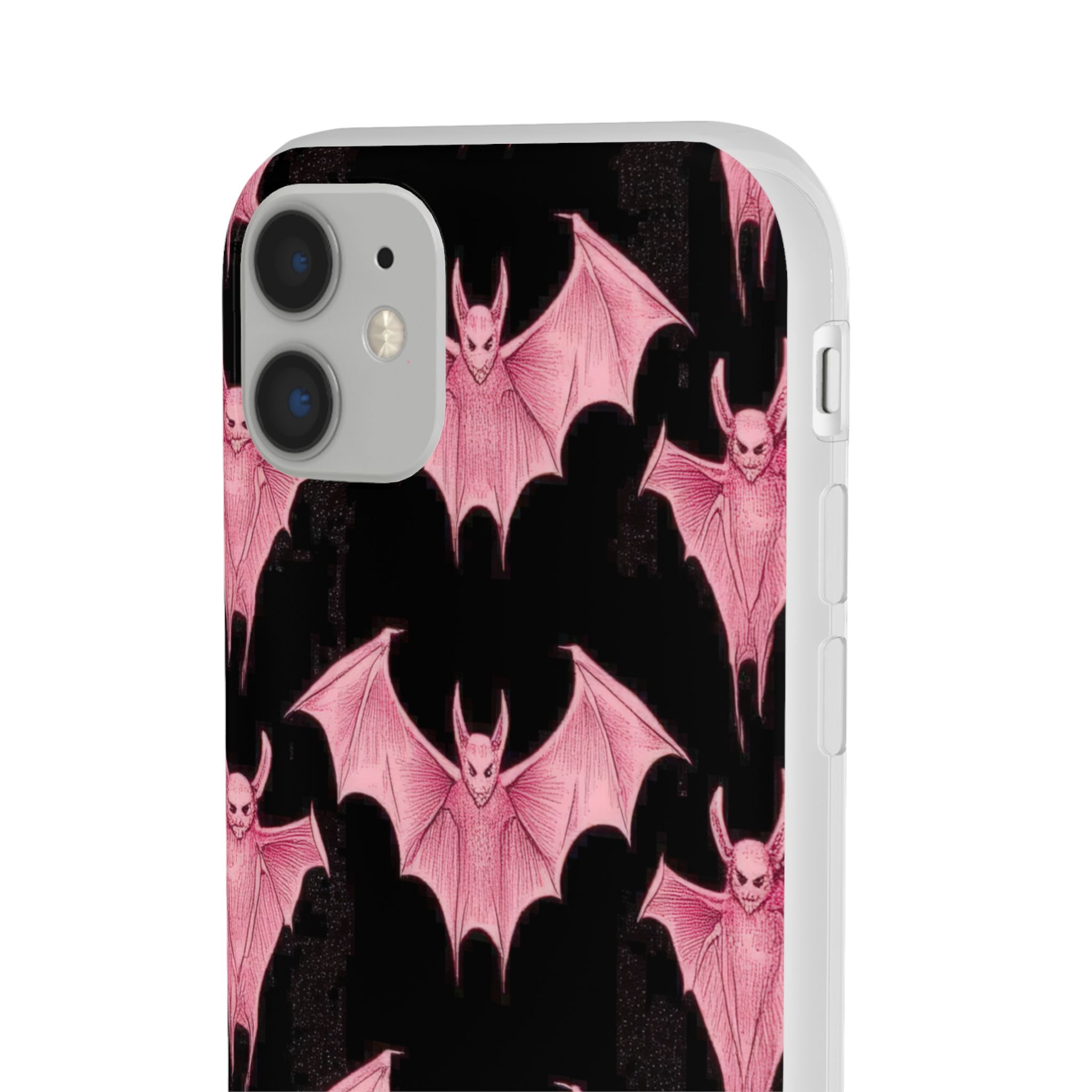 Gothic Pink Bats Aflame iPhone 11 - Flexi Phone Case