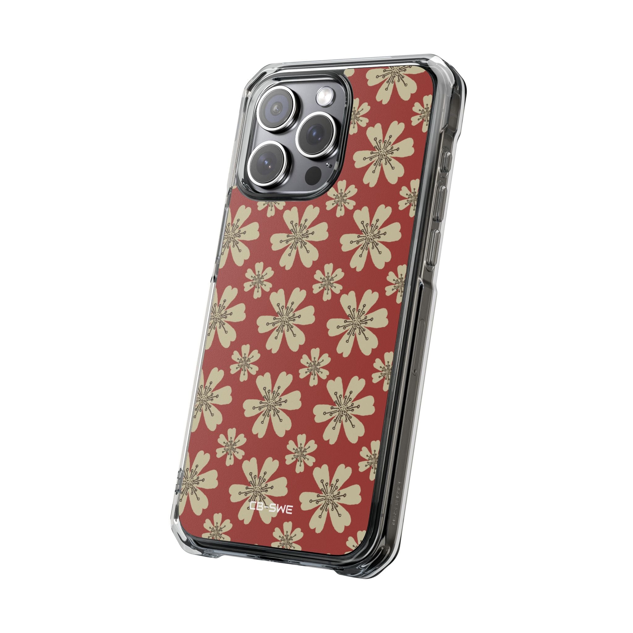 Retro Red Florals iPhone Case - Impact