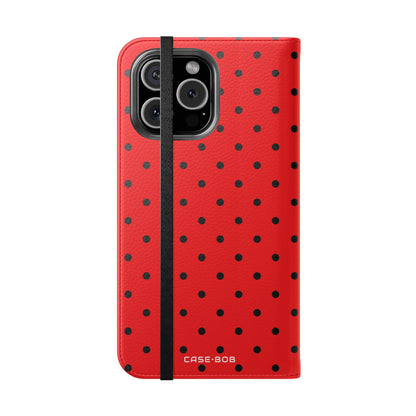 Black Dot Grid - iPhone 16 Max Case - Wallet