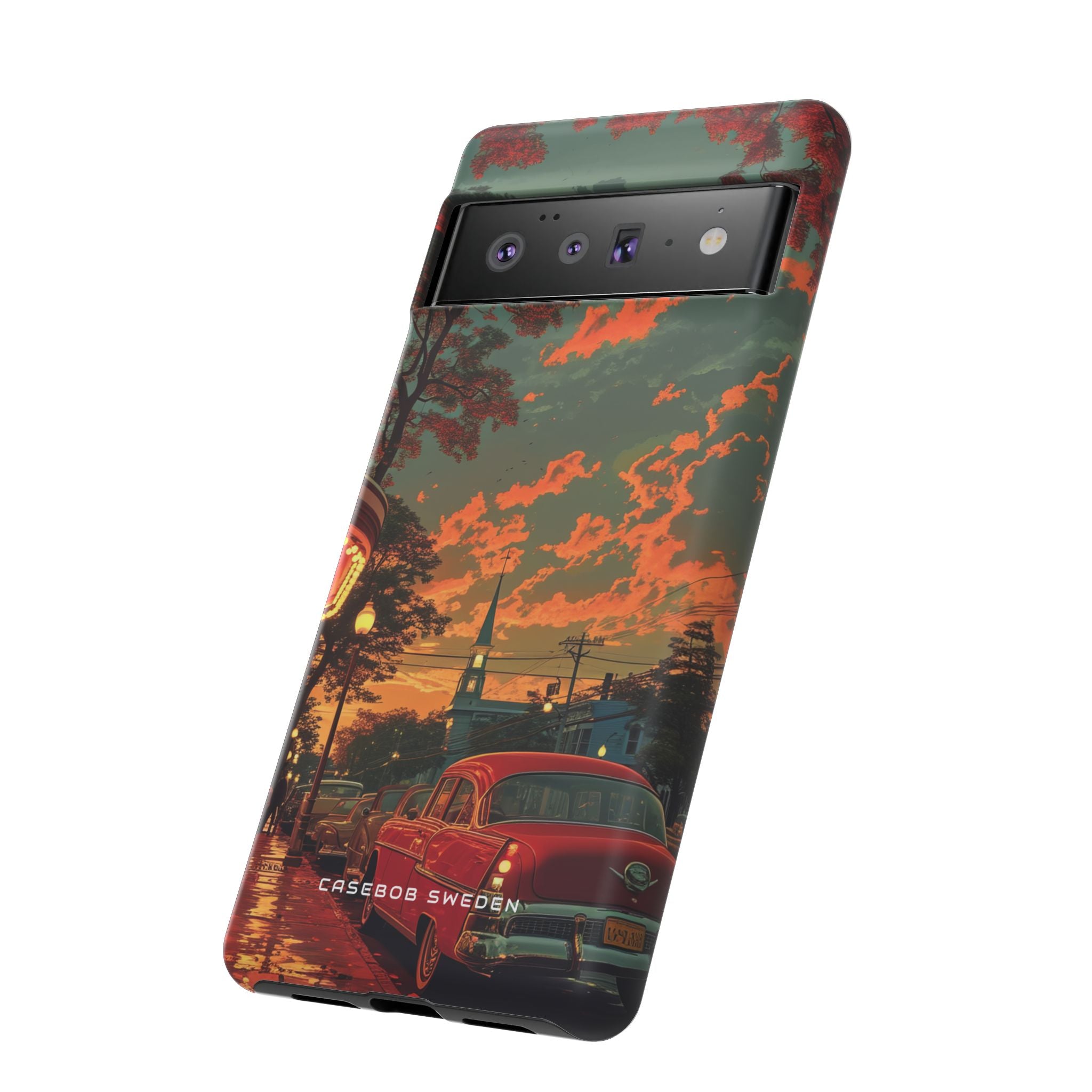 Mid-Century Nostalgia Streetscape Google Pixel 6 - Tough Phone Case