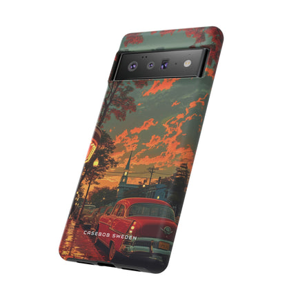 Mid-Century Nostalgia Streetscape Google Pixel 6 - Tough Phone Case