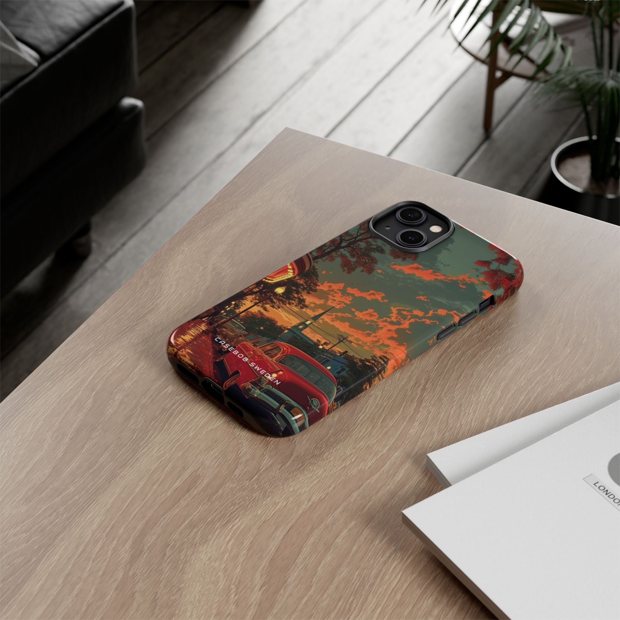 Mid-Century Nostalgia Streetscape iPhone 14 - Tough Phone Case