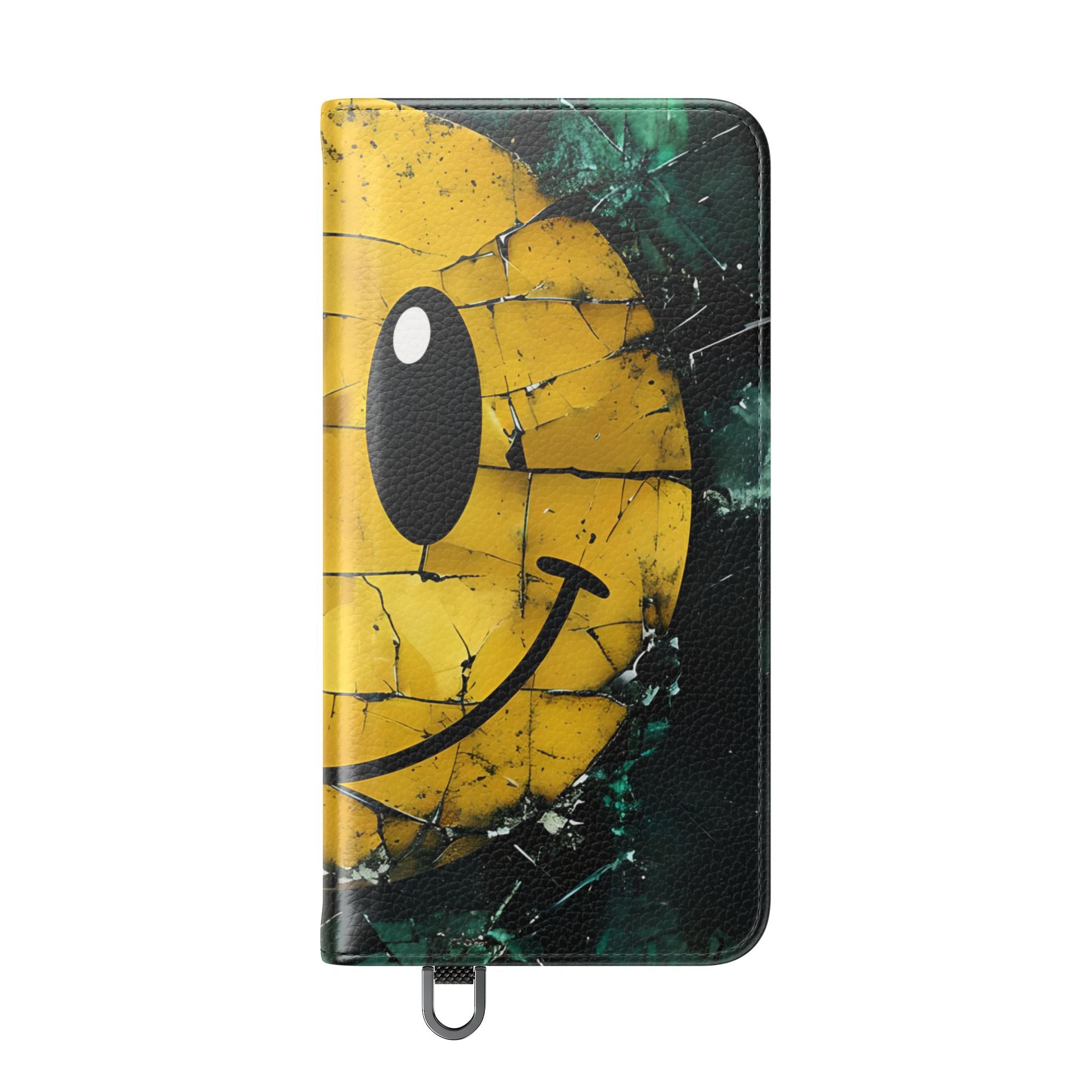 Cracked Smiley - Samsung S25 Case - Lompakkokotelo