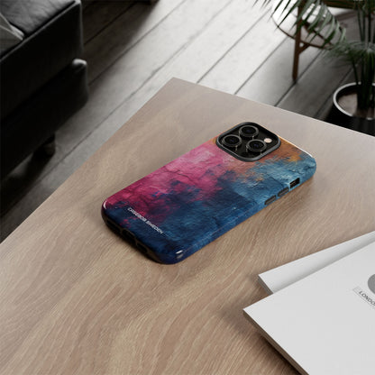 Blue Pink Abstract - Tough iPhone 14 Phone Case