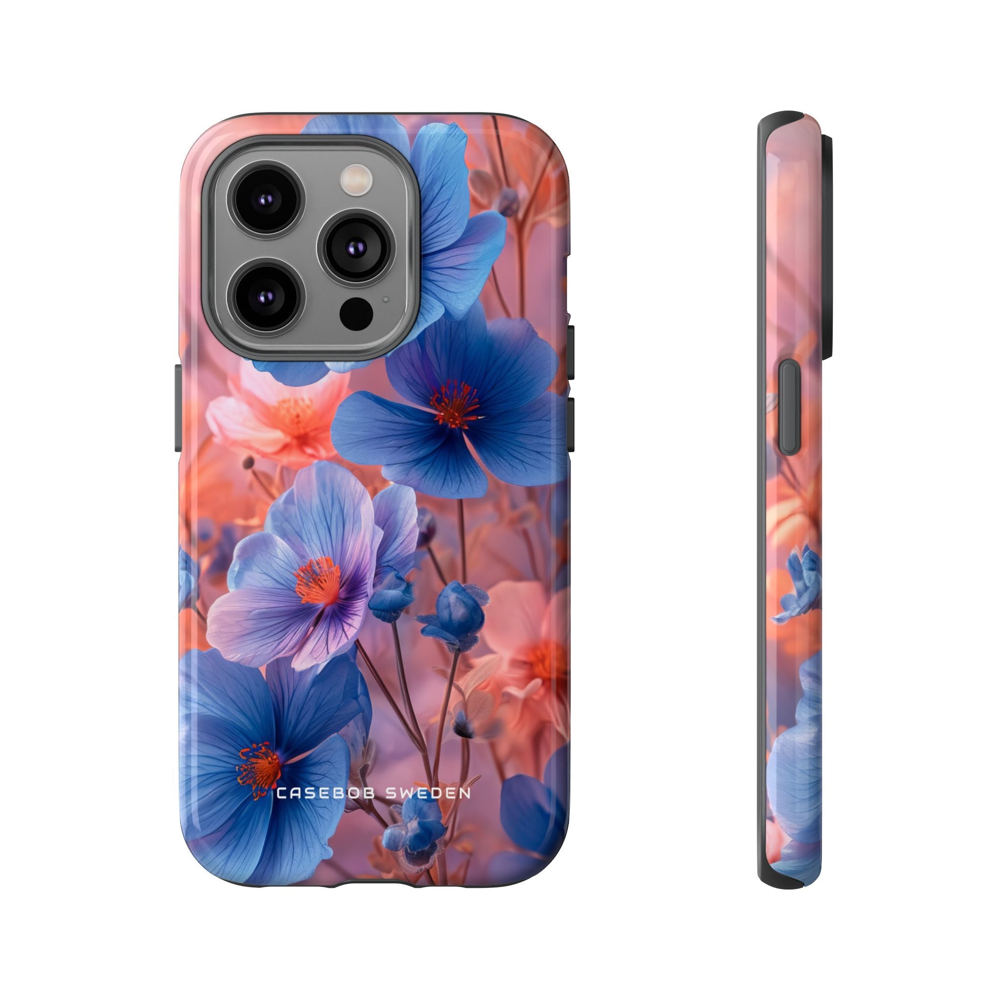 Harmonious Blooming Blues and Pinks iPhone 14 - Tough Phone Case