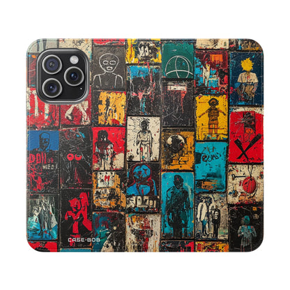 Portrait Grid Crimson - iPhone 15 Pro Max Case - Wallet