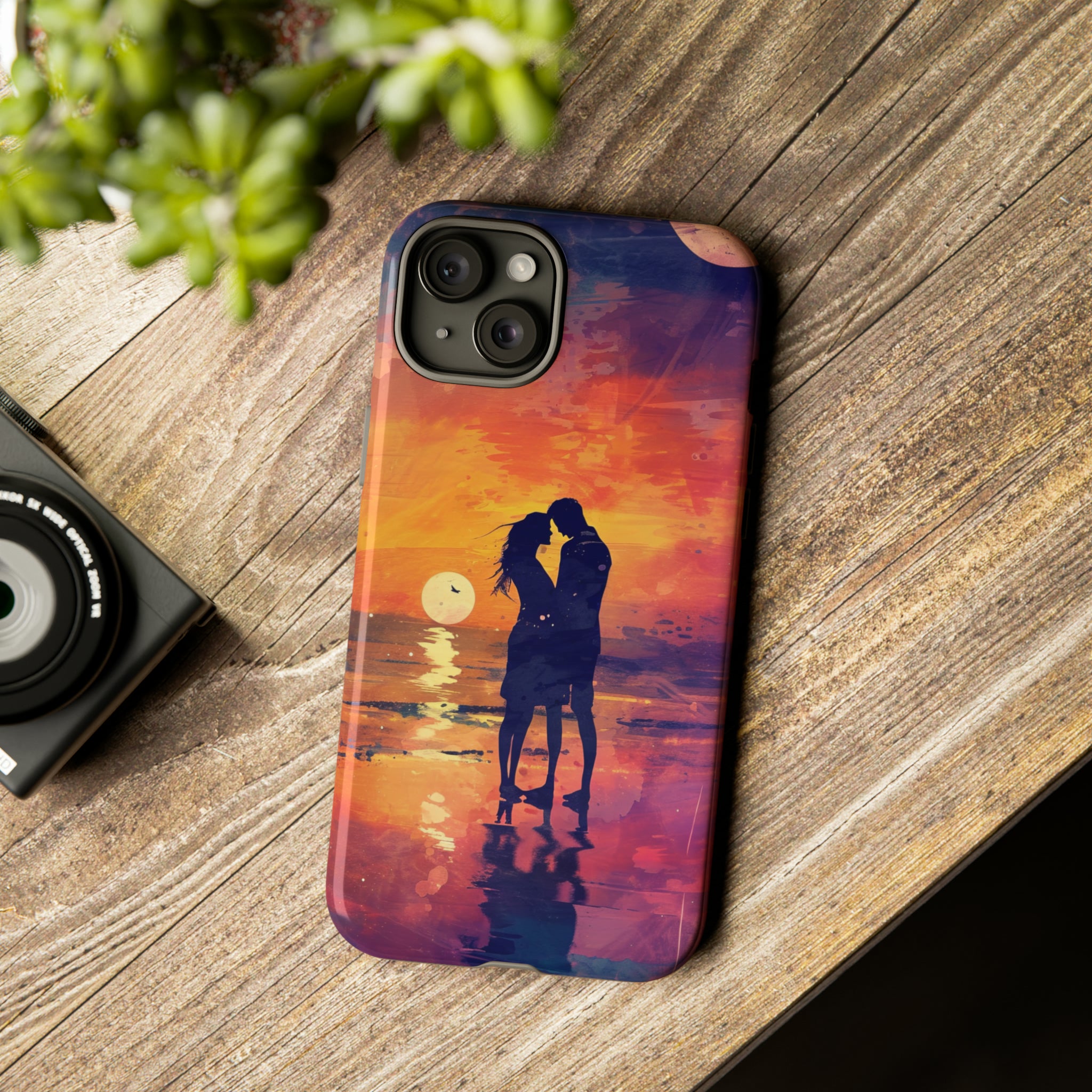 Seaside Sunset Embrace - Protective Phone Case