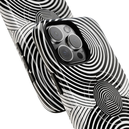 Monochrome Spiral Motion iPhone 16 - Tough+