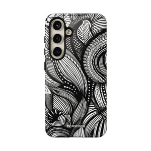 Fluid Monochrome: Intricate Patterns - For Samsung S24