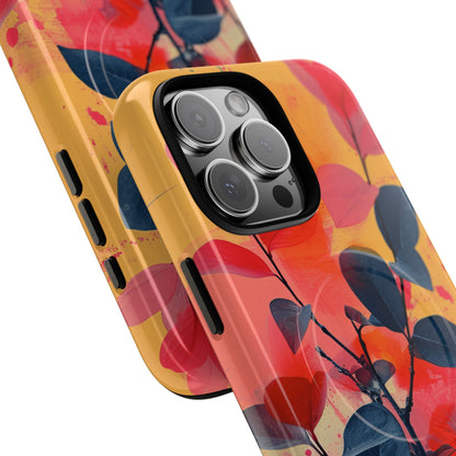 Yellow Botanical Splash - Tough + MagSafe® iPhone 16 Phone Case