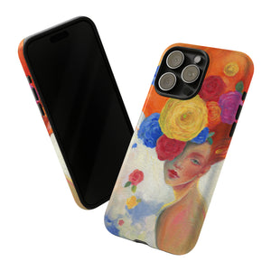 Oil Painting - Woman and Flowers - Protective Phone Case