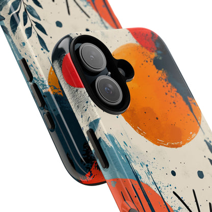 Orange Blue Splash - Tough iPhone 16 Phone Case