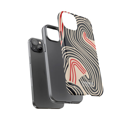 Wavy Red Flow iPhone 14 - Tough