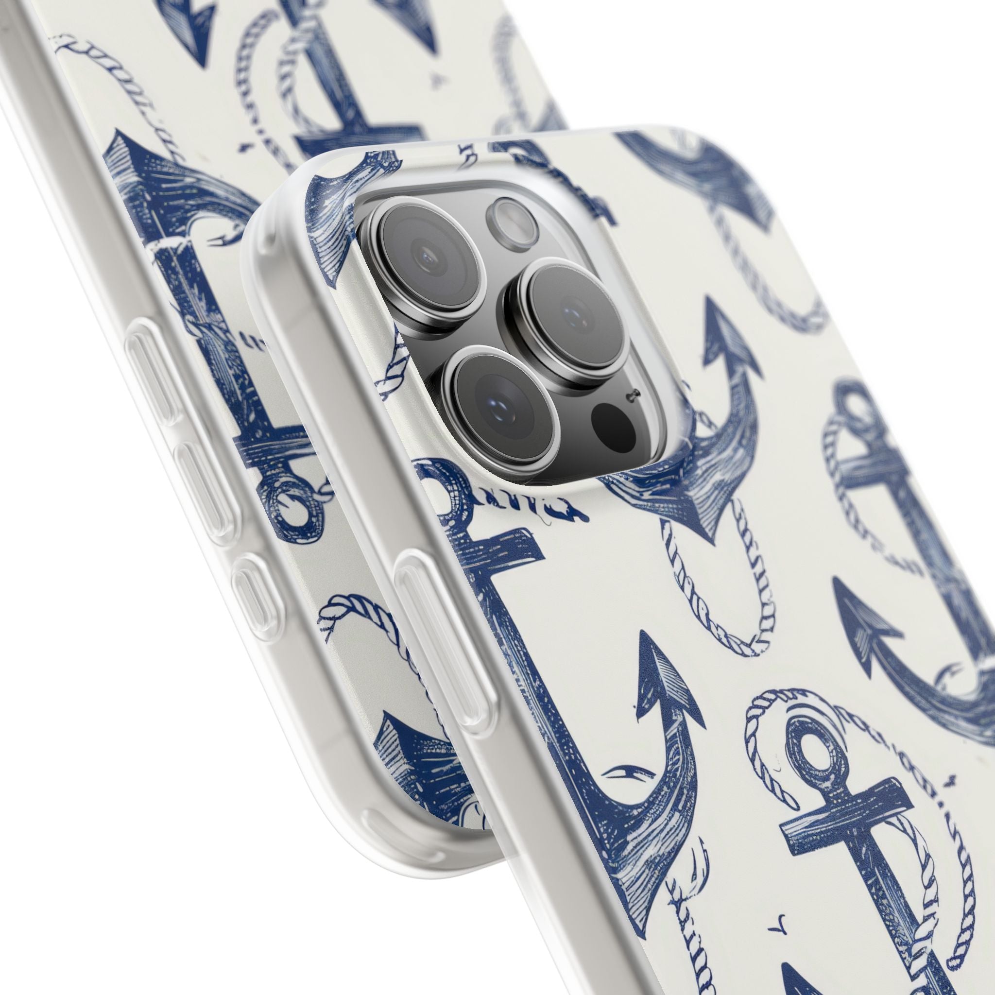 Navy Anchor Loop iPhone 16 Pro Max Case - Soft