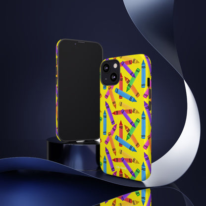 Crayons Scatter Playfully - iPhone Case