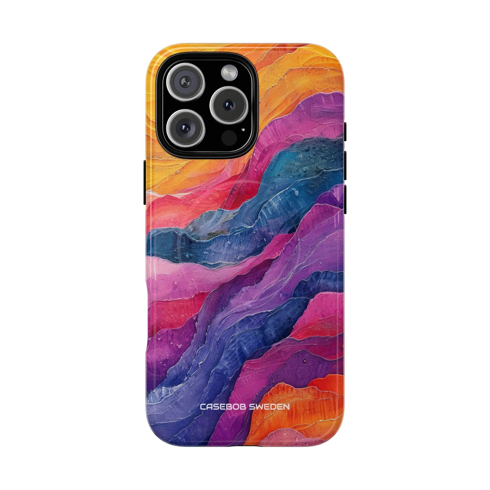 Vibrant Abstract Waves - Tough + MagSafe® iPhone 16 Phone Case