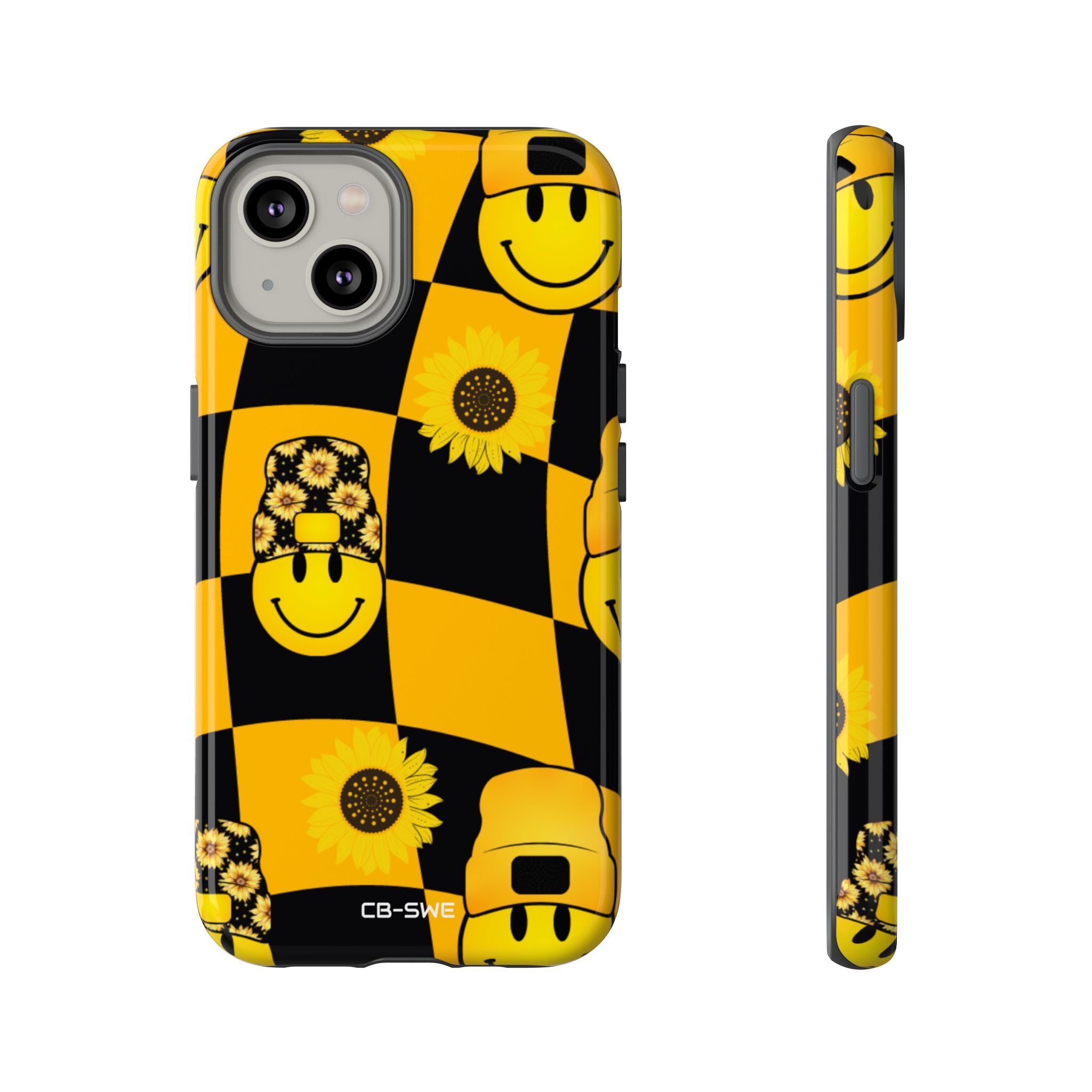 Joyful Checkered Smiles - iPhone Case