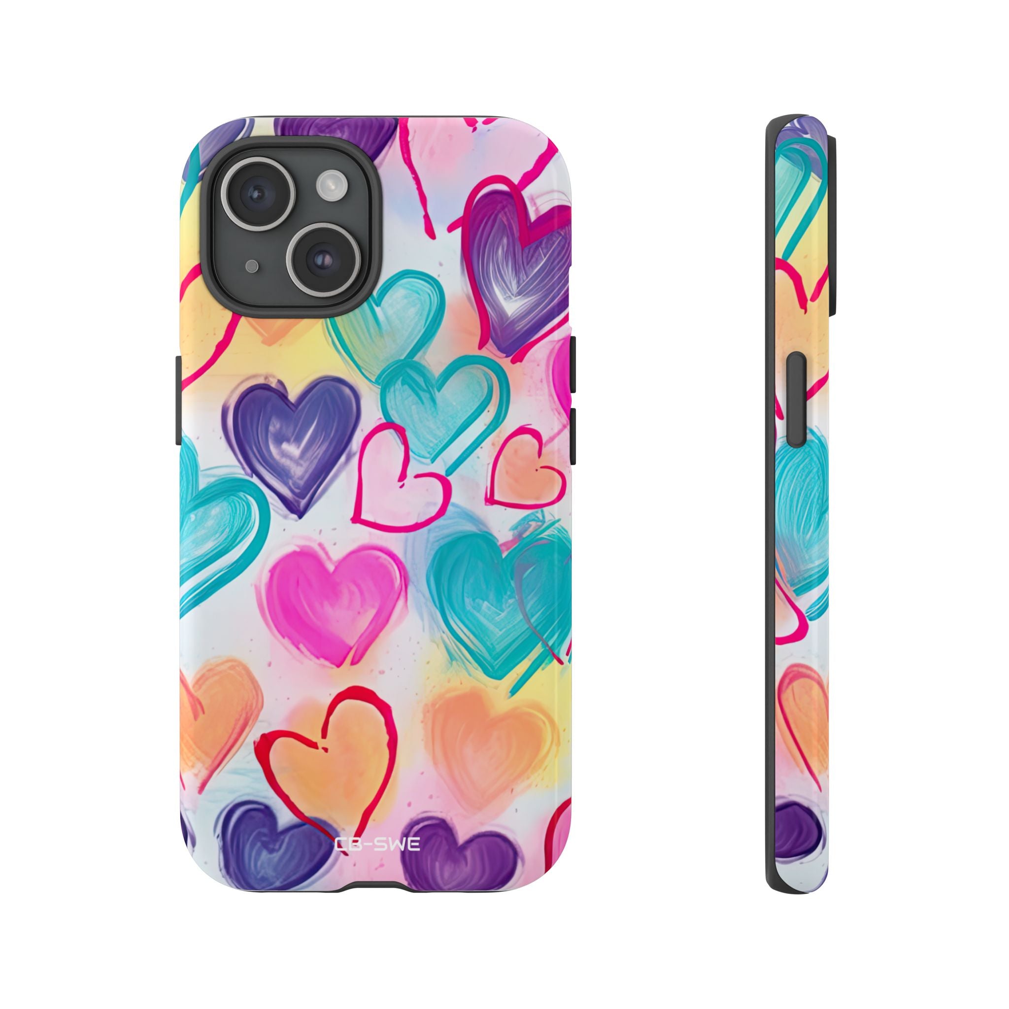 Hearts Dance Playfully - iPhone Case