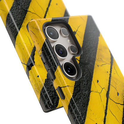 Yellow Stripe Distress Samsung S24 Ultra Case - Tough