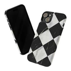 Check Marble - Protective Phone Case