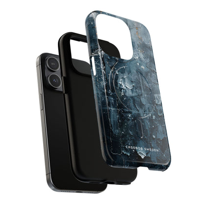 Weathered Blue Tapestry with Cracked Layers iPhone 15 | Tough+ Phone Case