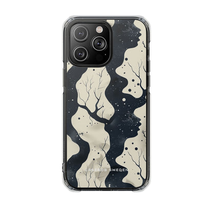 Organic Fluid Silhouettes with Cosmic Depth iPhone 14 - Clear Impact Phone Case