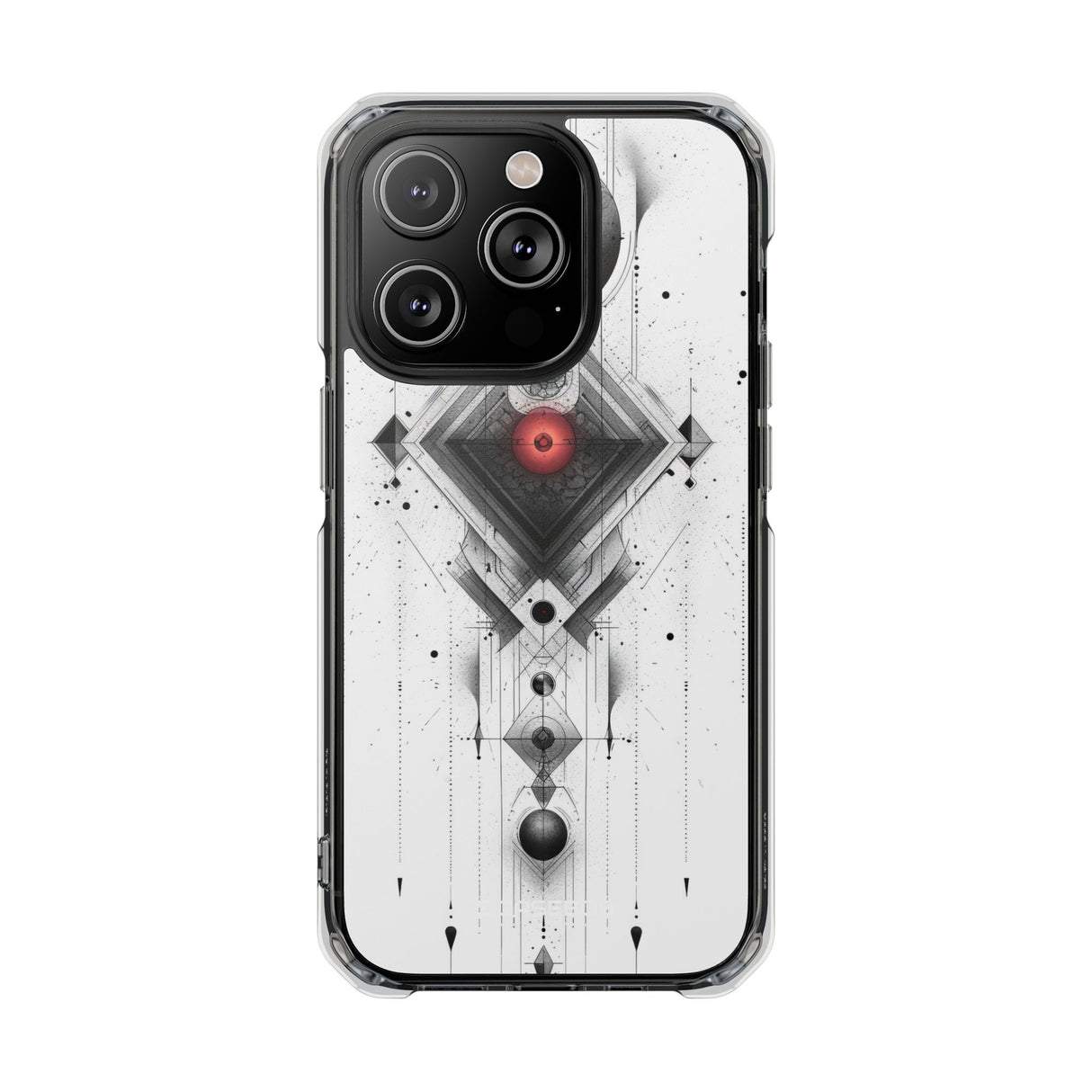 Red Geometry Harmony - Phone Case for iPhone (Clear Impact - Magnetic)