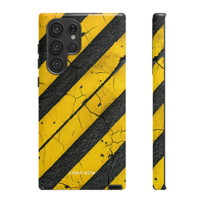 Yellow Stripe Distress Samsung S22 Ultra Case - Tough