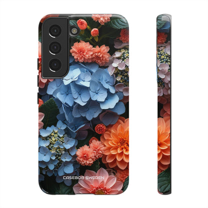 Blue Floral Bliss - Tough Samsung S22 Phone Case