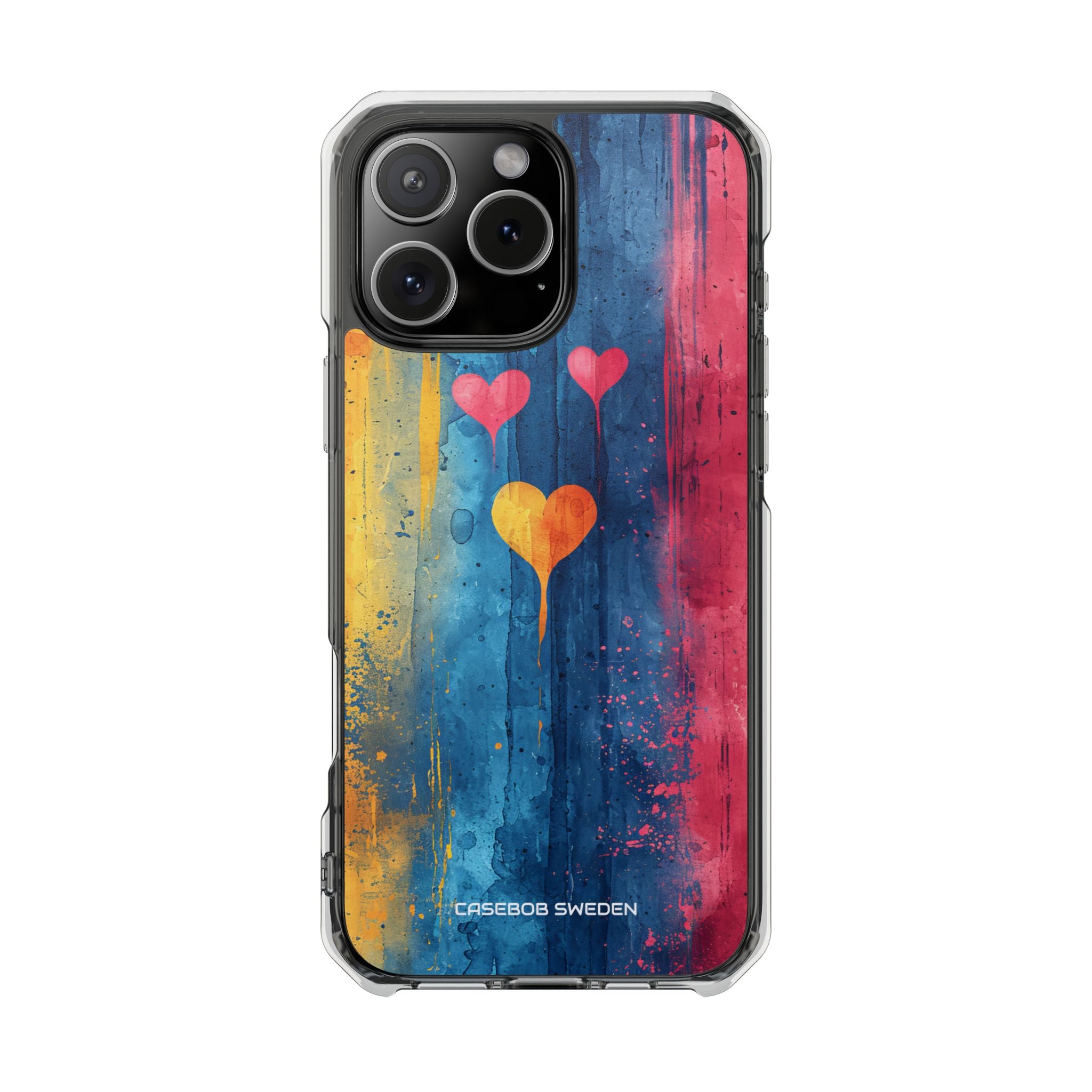 Hearts Watercolor Art - Clear Impact iPhone 16 Phone Case