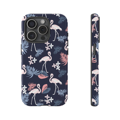 Flamingos Dance Playfully - iPhone Case