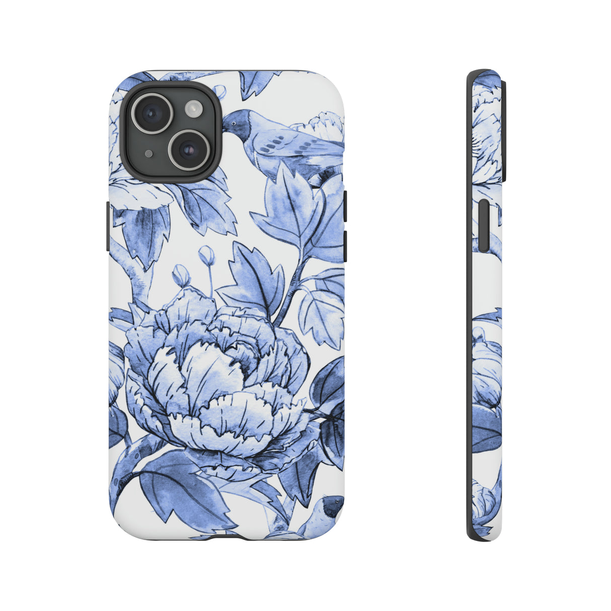 Watercolor Blue Floral - Protective Phone Case