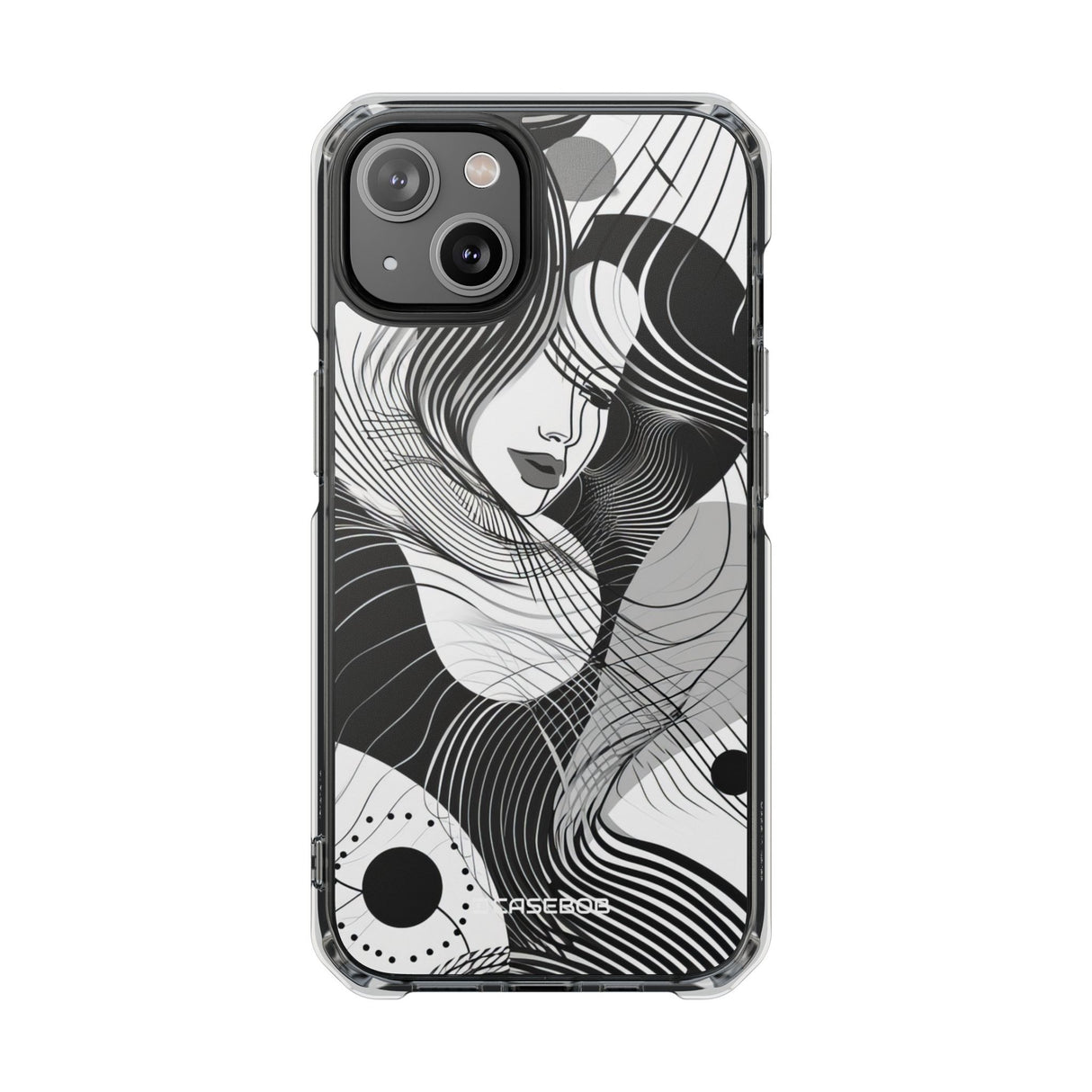 Fluid Noir Rhythm - Phone Case for iPhone (Clear Impact - Magnetic)