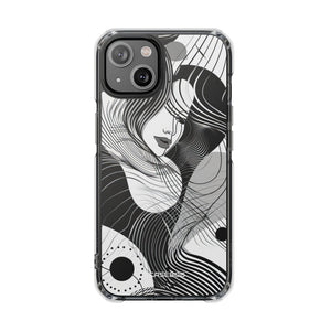 Fluid Noir Rhythm – Handyhülle für iPhone (Clear Impact – Magnetisch) 