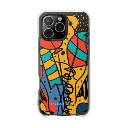 Playful Lines in Motion iPhone 16 - Clear Impact Phone Case